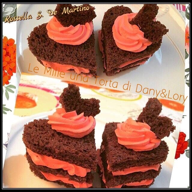 CUORI DI TORTA AL CIOCCOLATO, BAILEYS E PANNA