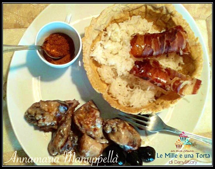 CONIGLIO ALLA PAPRIKA DOLCE CON CESTINI DI BRISEÉ E RISO BASMATI