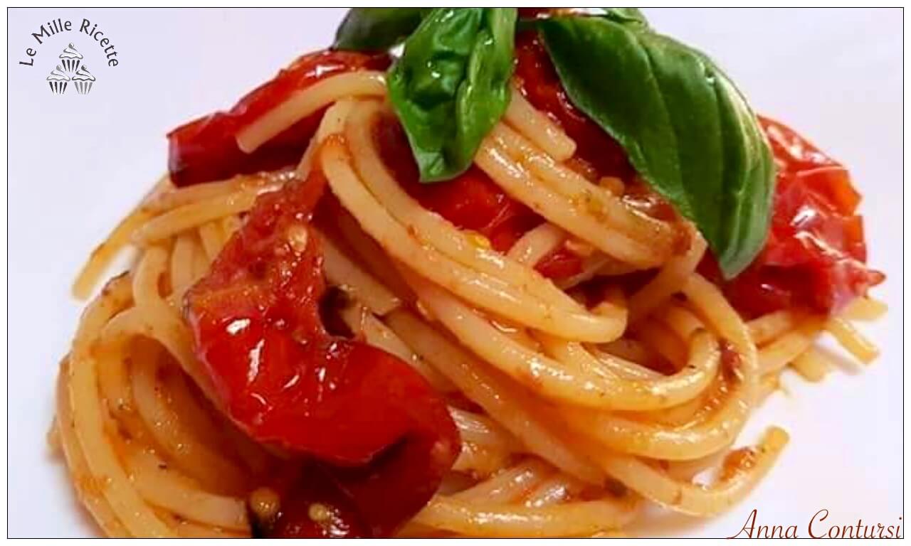 spaghetti con pomodorini pasta con pomodori gratinati