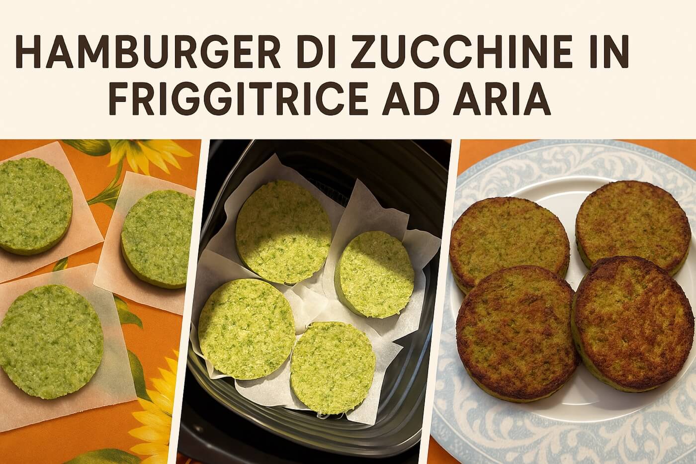 Una cena improvvisata con zucchine e friggitrice ad aria: mio marito mi ha stupita con questi hamburger! 2 Hamburger di zucchine