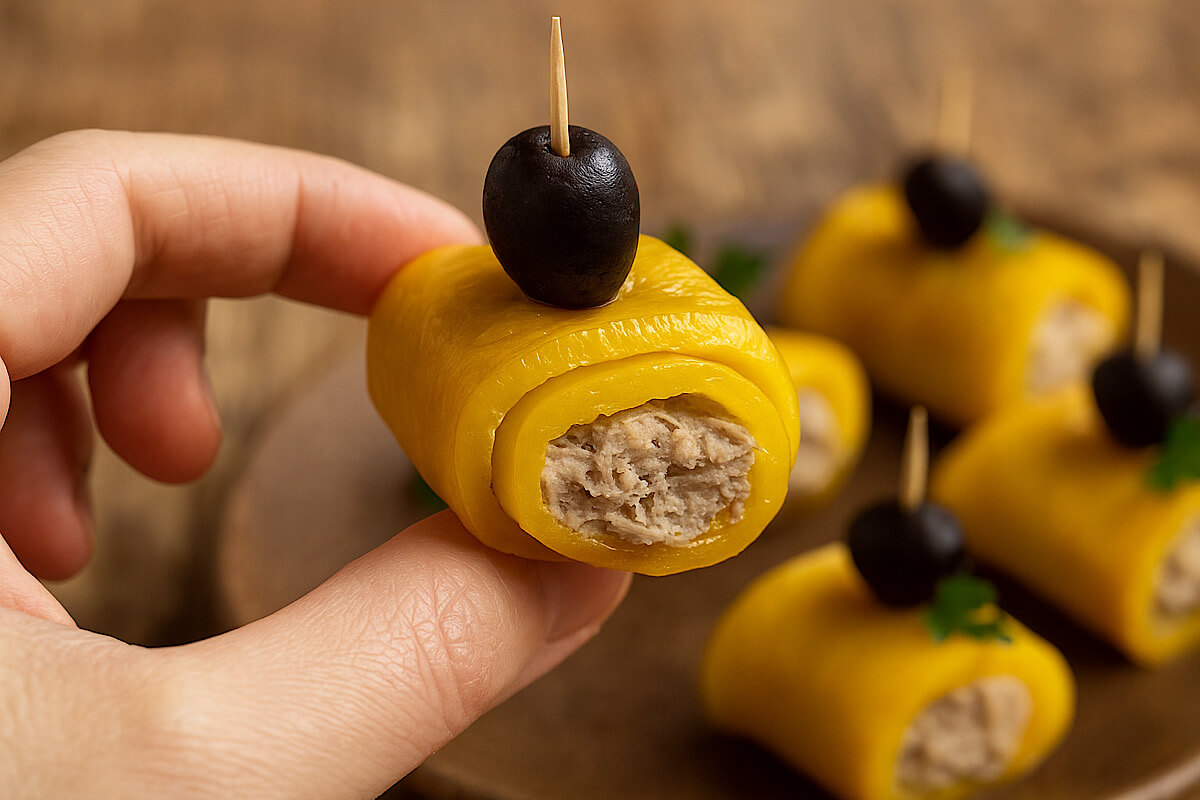 Involtini di peperoni con e senza Bimby