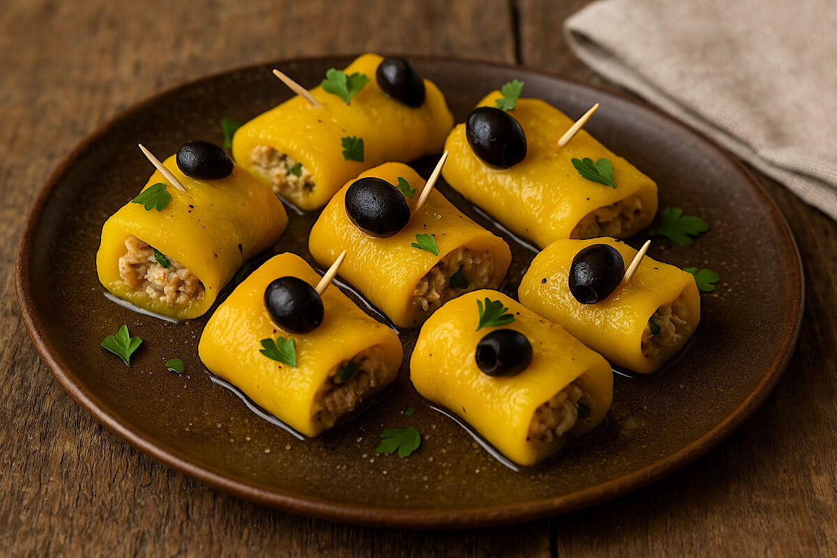 Involtini di peperoni con e senza Bimby