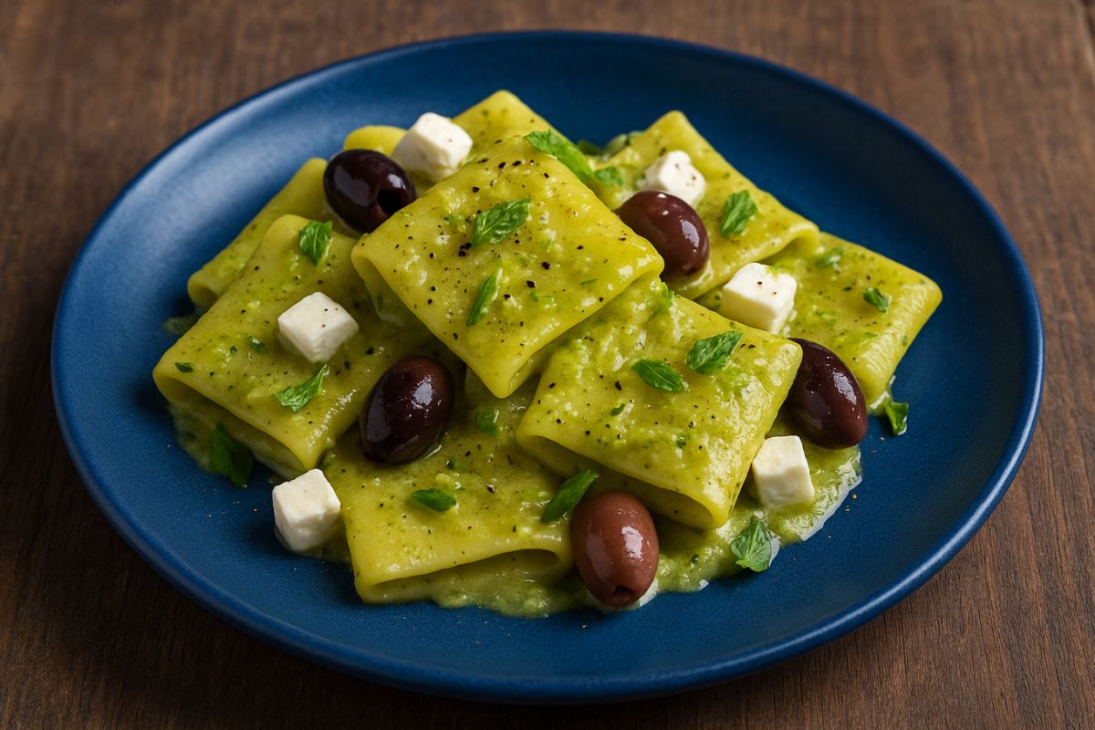 paccheri con crema di zucchine