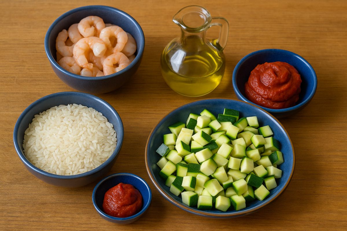 risotto con zucchine e gamberetti bmby