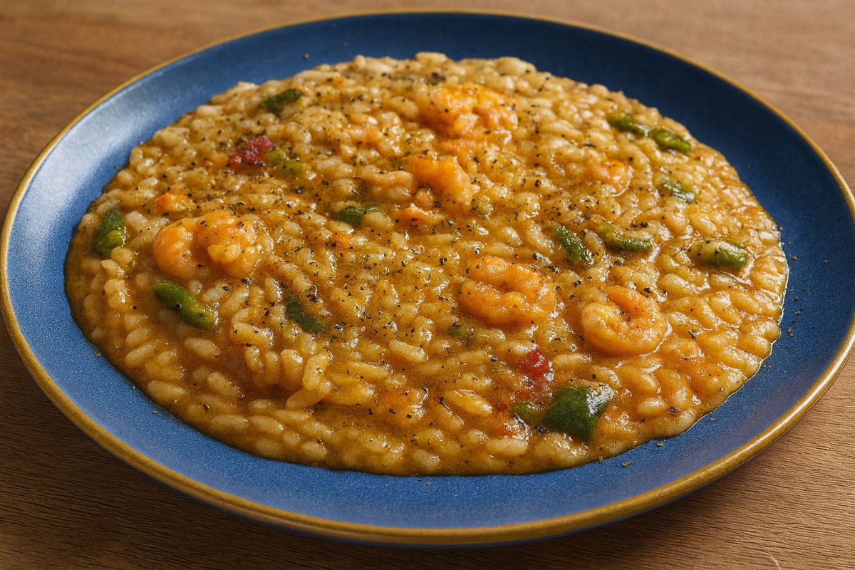 risotto con zucchine e gamberetti