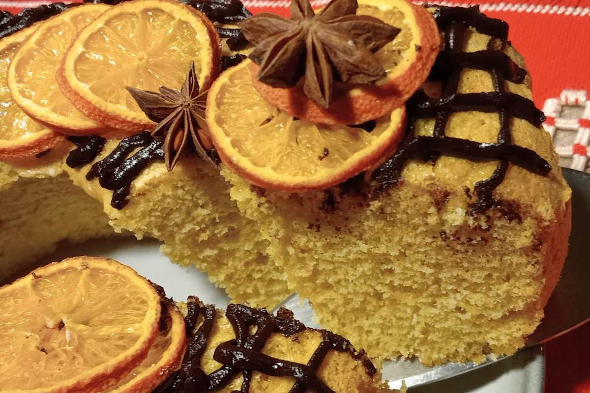 fetta di ciambella con mandarini essiccati