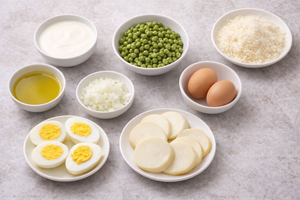 Torta salata con uova e piselli con il Bimby, ingredienti