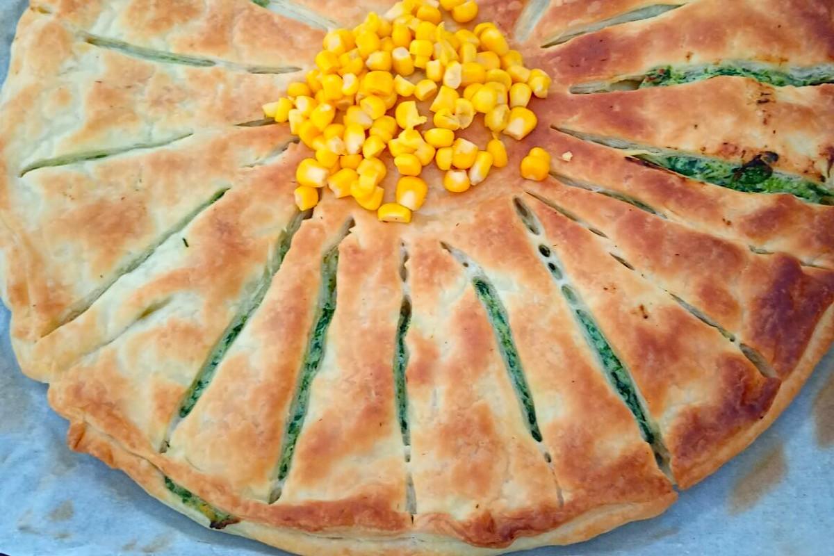 disco di sfoglia con mais