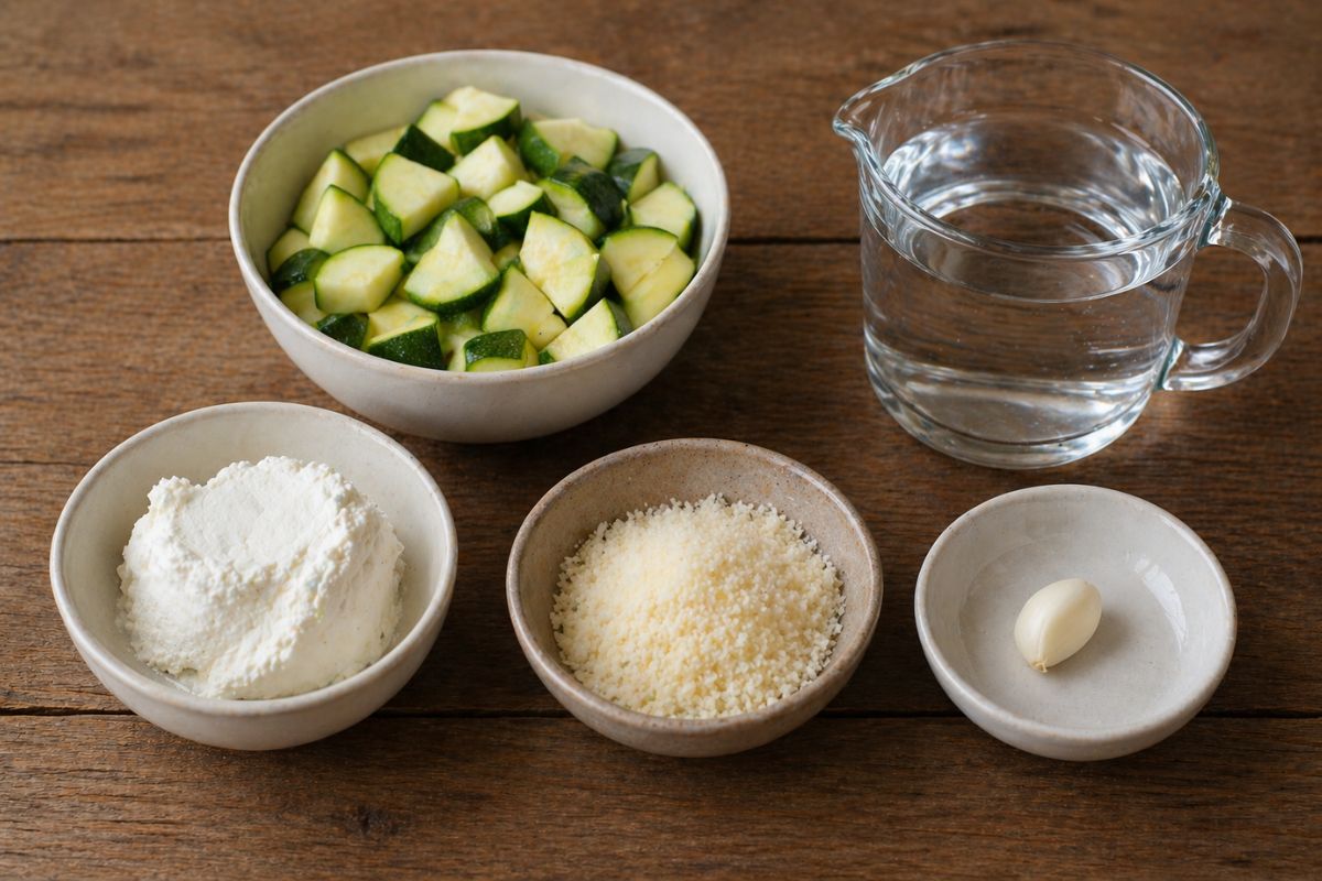 Pasta cremosa con zucchine e ricotta con il Bimby, ingredienti