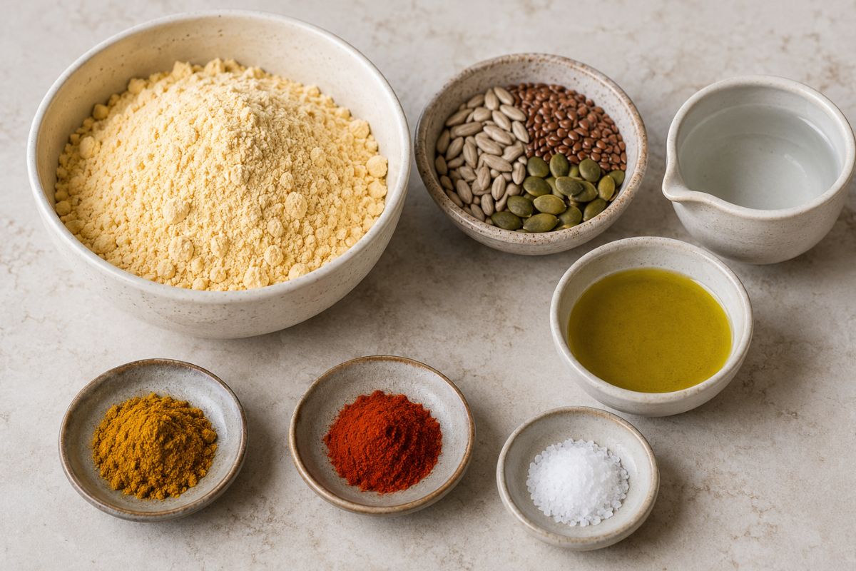Cracker di ceci e semi misti con il Bimby, ingredienti