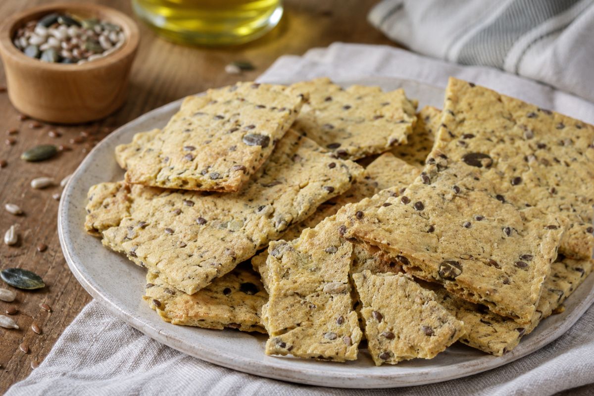 Cracker di ceci e semi misti con il Bimby