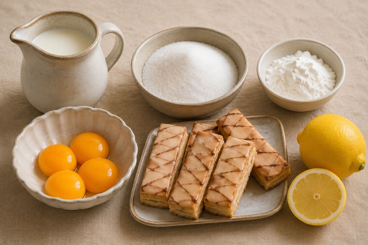 Millefoglie con sfogliatine e crema al limone, ingredienti