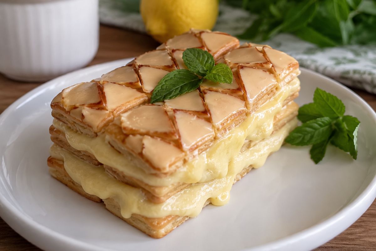 Millefoglie con sfogliatine e crema al limone