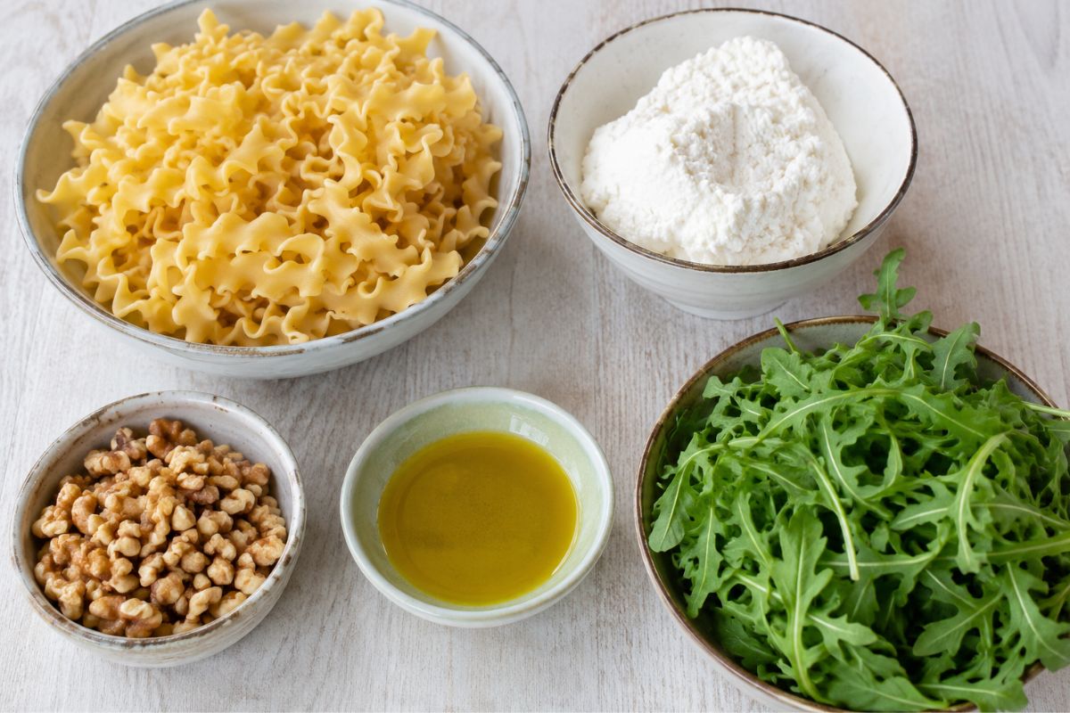Reginelle con noci ricotta e rucola con il Bimby ingredienti Reginelle con noci, ricotta e rucola con il Bimby, ingredienti
