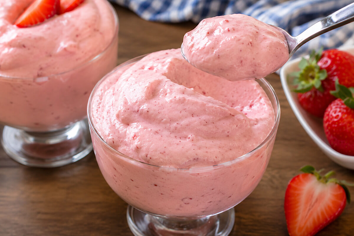 Spumone alle fragole con e senza Bimby