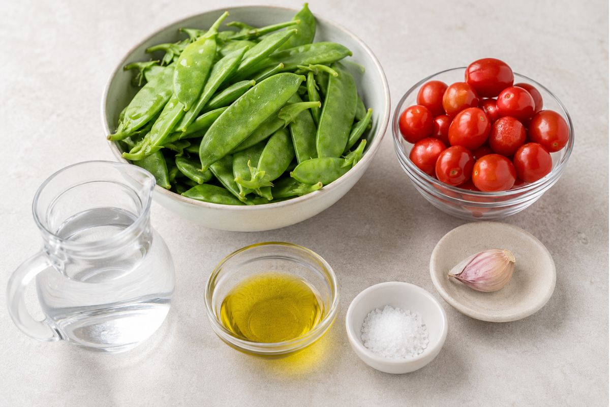 Taccole e pomodorini con il Bimby ingredienti Taccole e pomodorini con il Bimby, ingredienti
