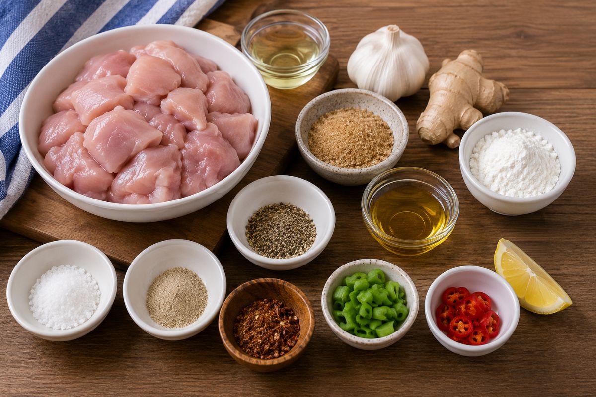 Bocconcini di pollo speziati allorientale in friggitrice ad aria ingredienti Bocconcini di pollo speziati all'orientale in friggitrice ad aria, ingredienti