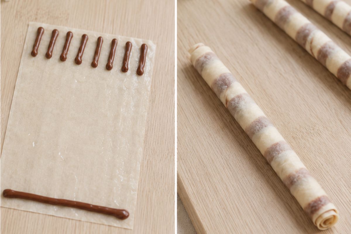 Cannoncini di pasta fillo alla crema spalmabile in friggitrice ad aria procedimento Cannoncini di pasta fillo alla crema spalmabile in friggitrice ad aria, procedimento
