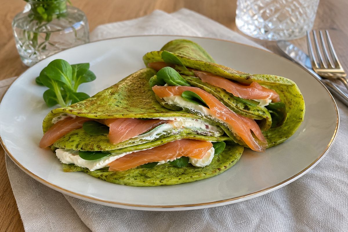 Crêpes di zucchine con salmone affumicato e formaggio