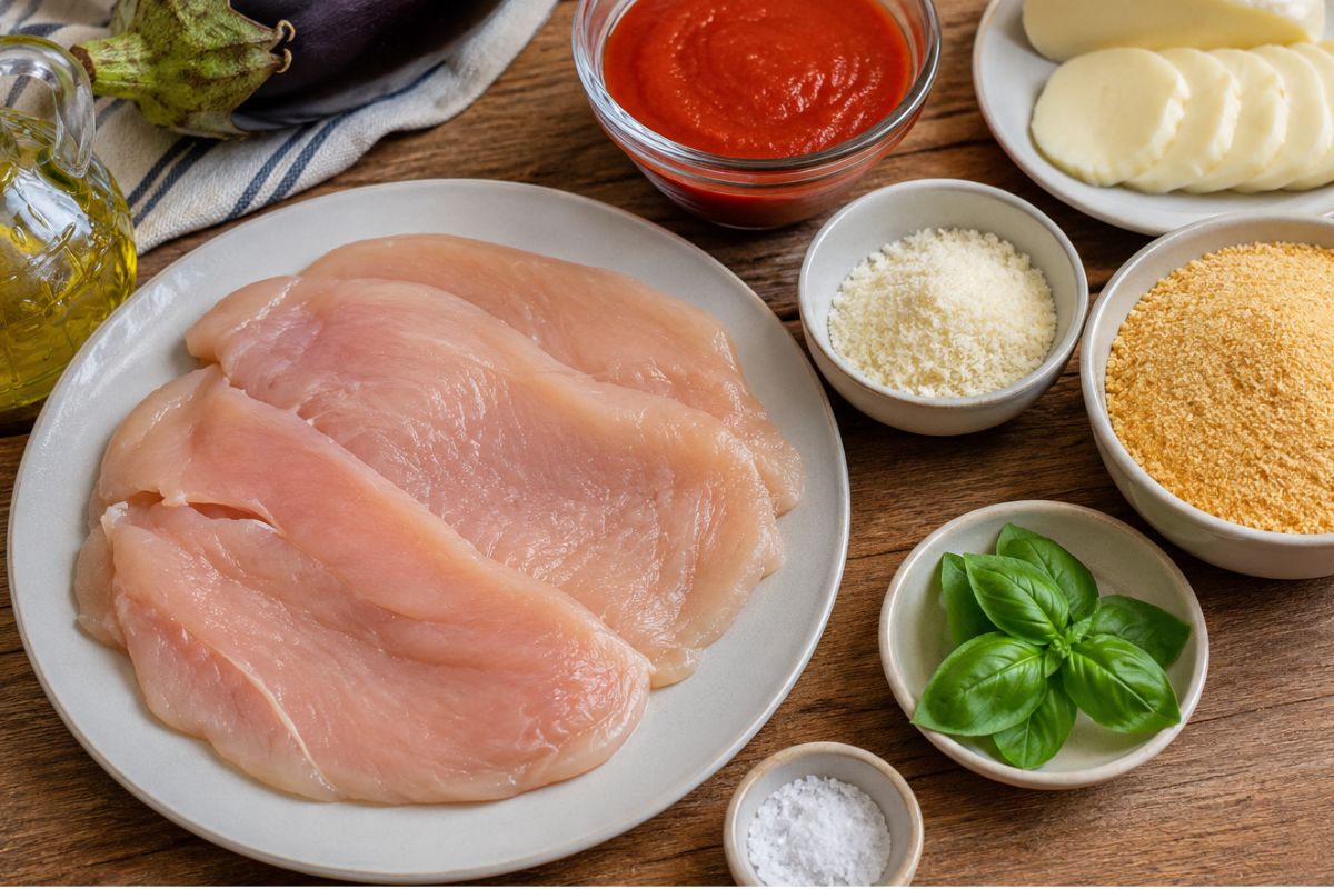 Involtini di pollo con melanzane pomodoro e scamorza ingredienti Involtini di pollo con melanzane, pomodoro e scamorza, ingredienti