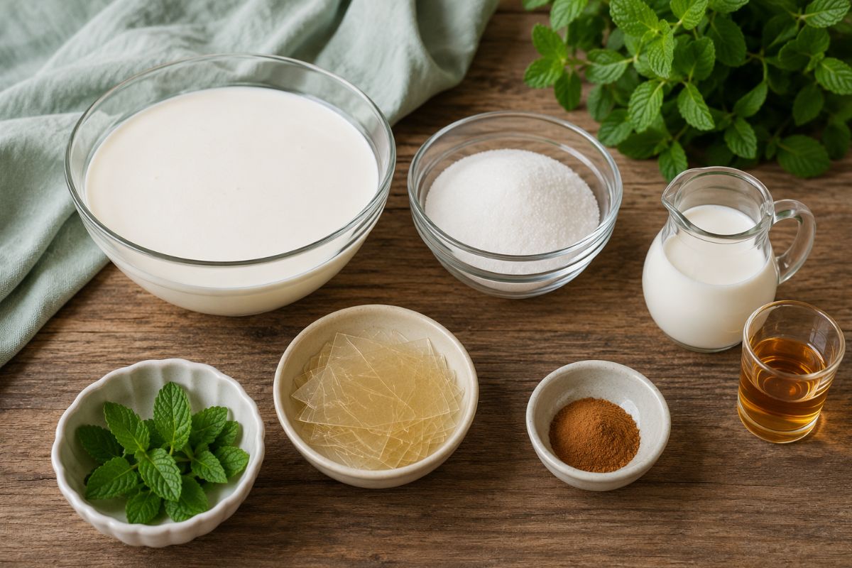 Panna cotta menta e cannella con il Bimby, ingredienti
