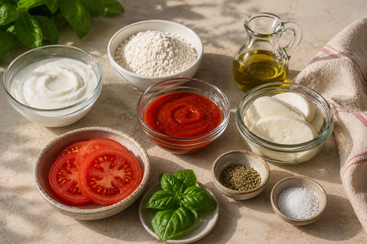 Piadine veloci al pomodoro con yogurt greco, ingredienti