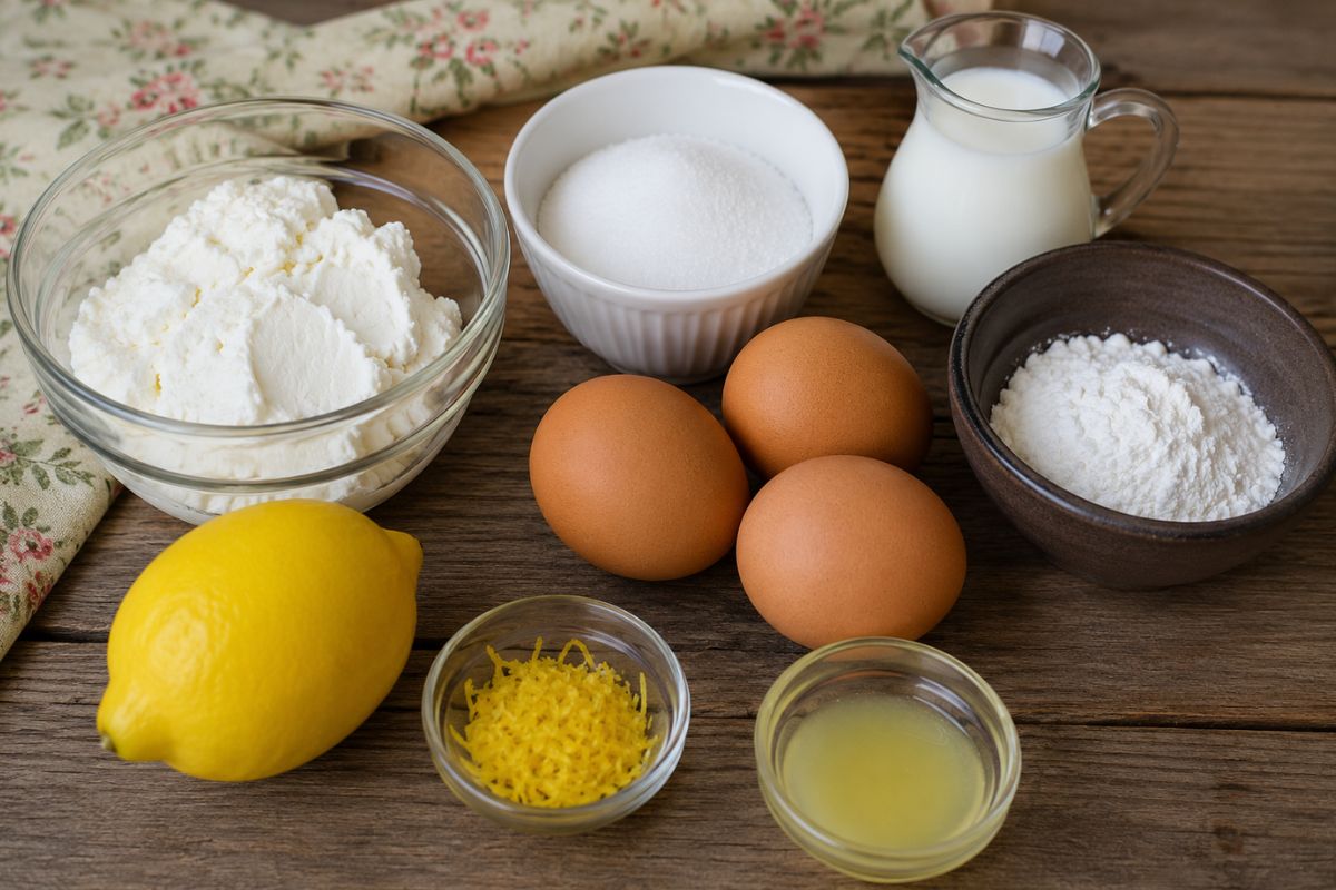 Torta ricotta e limone senza farina ingredienti Torta ricotta e limone senza farina, ingredienti
