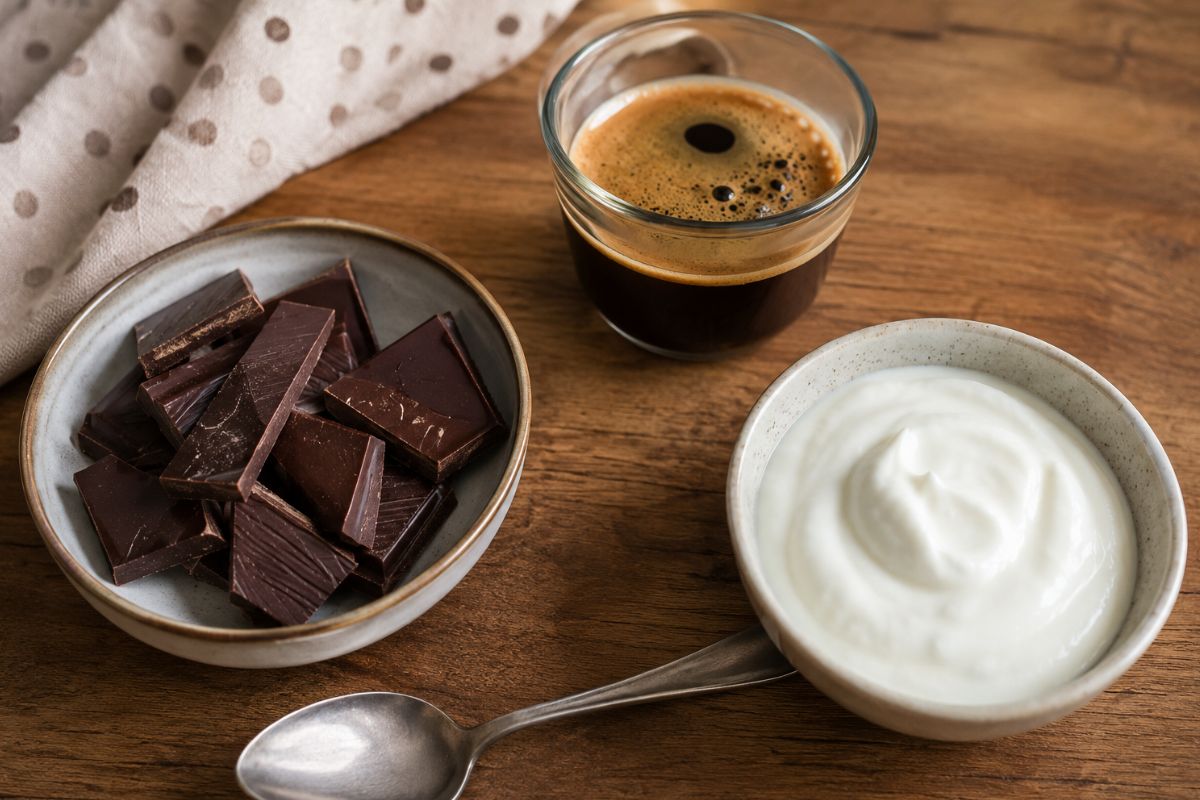 mousse fredda cioccolato caffe e yogurt greco ingredienti mousse fredda cioccolato, caffè e yogurt greco, ingredienti
