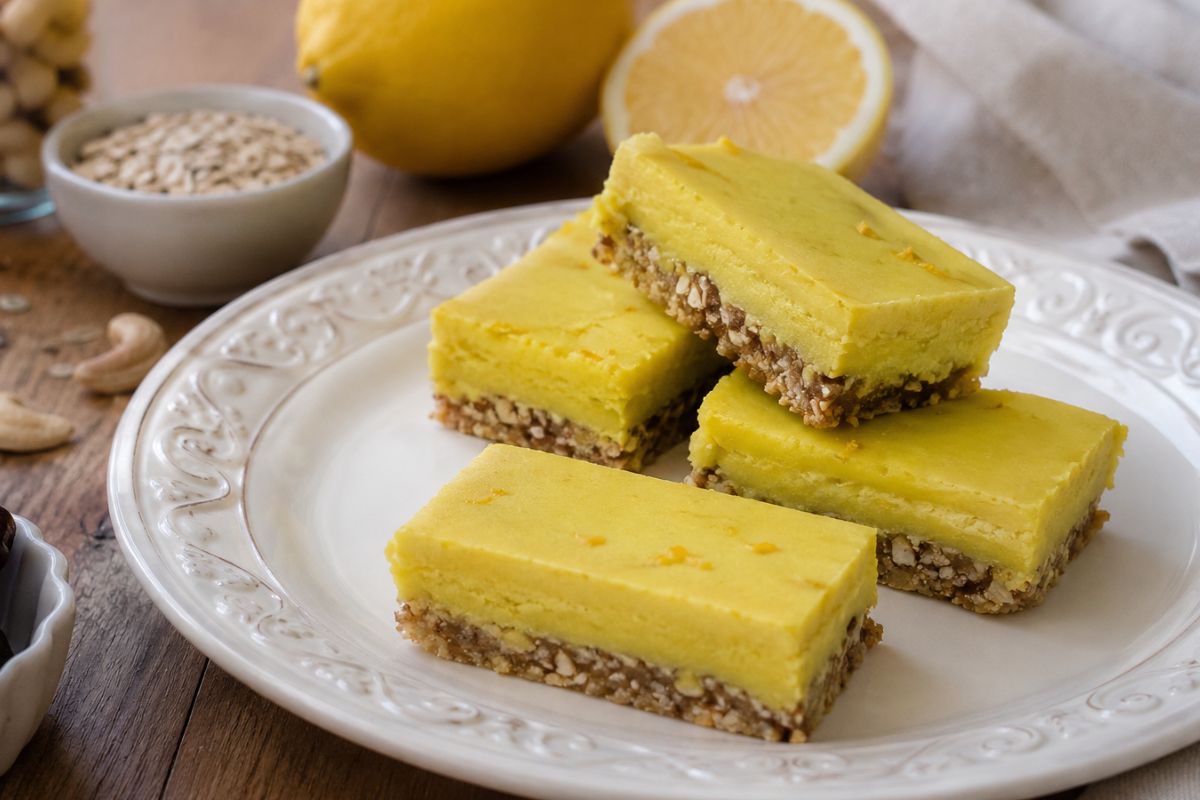 Barrette al limone senza cottura