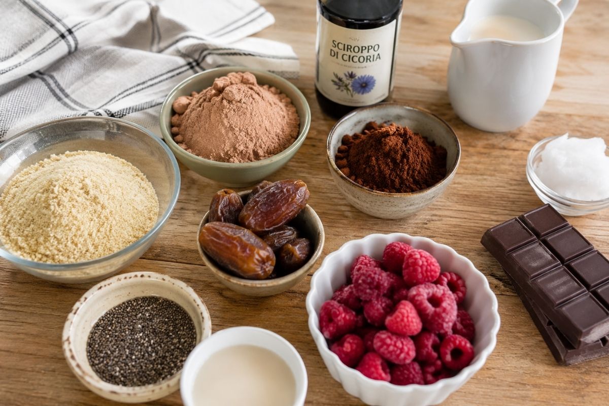 Brownies ai lamponi senza cottura ingredienti Brownies ai lamponi senza cottura, ingredienti