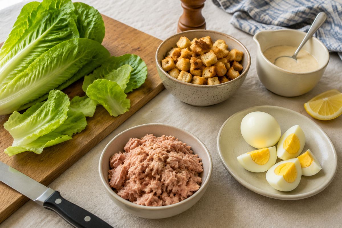 Caesar salad di tonno fresco con il Bimby ingredienti Caesar salad di tonno fresco con il Bimby, ingredienti