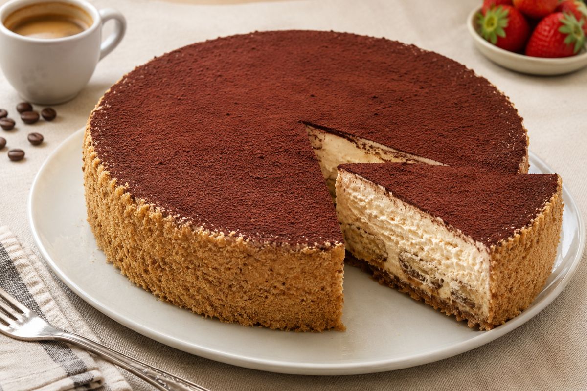 Cheesecake capovolta tiramisù senza cottura