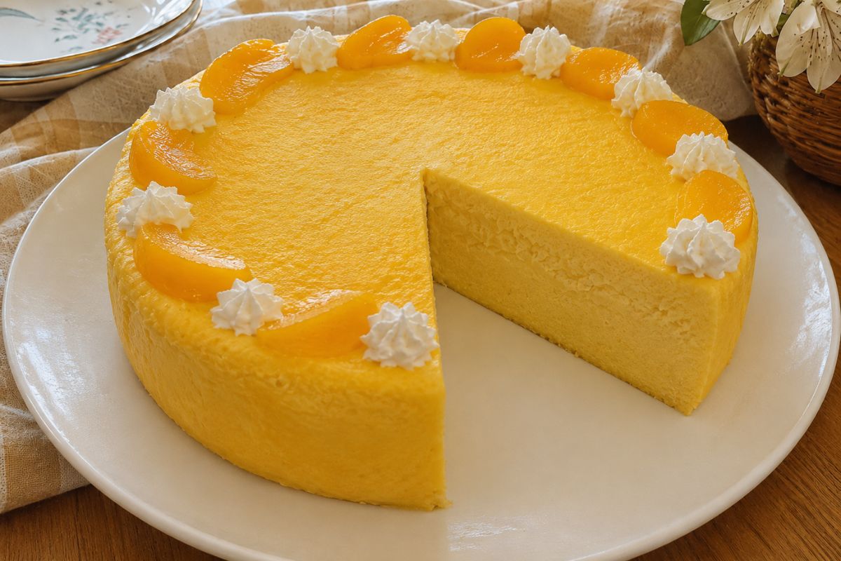 Cheesecake cotta alle pesche con il Bimby