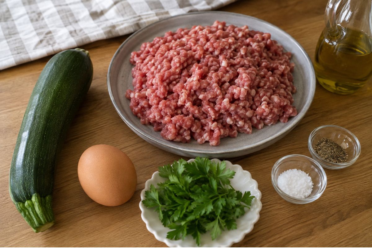 Fagottini di zucchine con macinato in padella, ingredienti