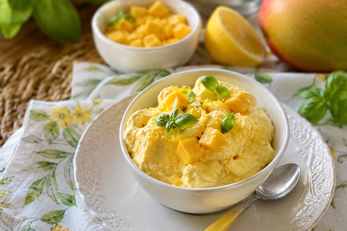 Frozen yogurt al mango