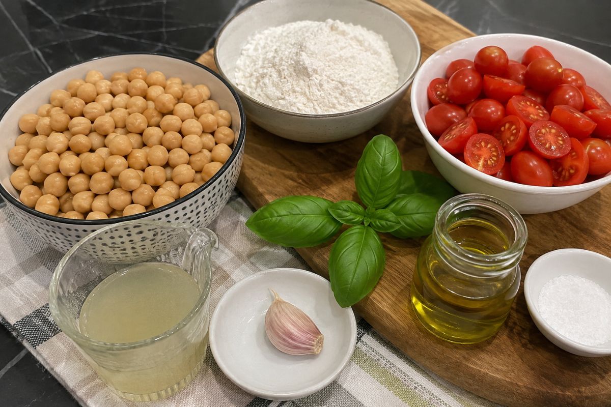 Gnocchi di ceci con sugo di pomodorini, ingredienti