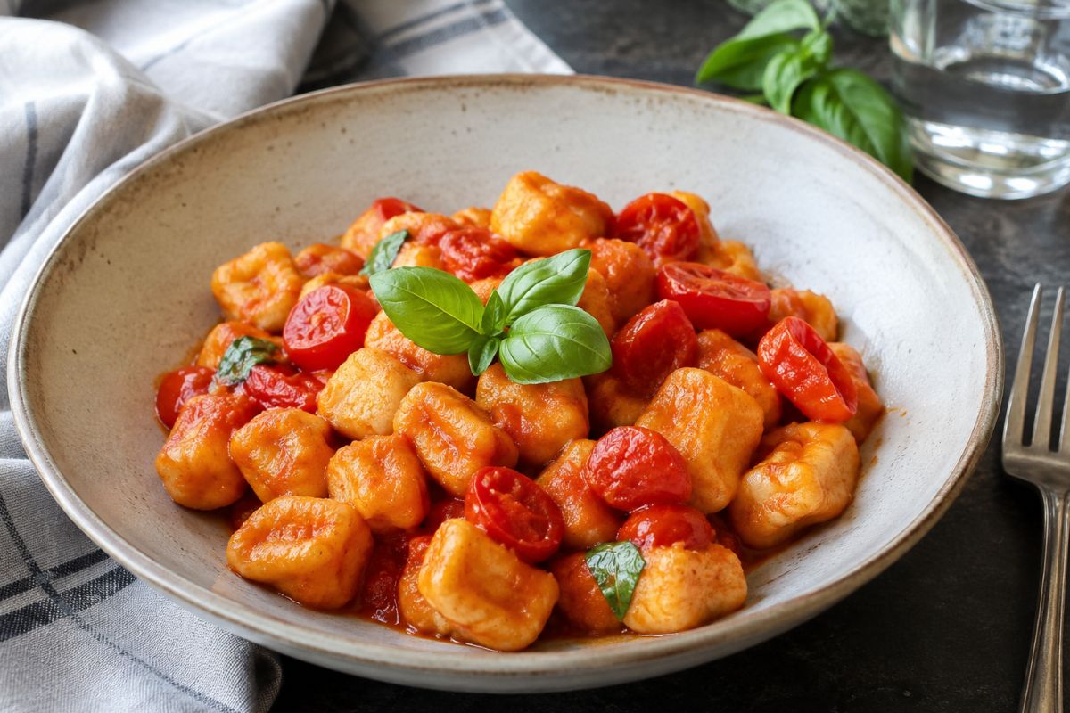 Gnocchi di ceci con sugo di pomodorini