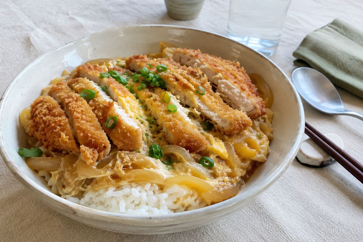 Katsudon di pollo fit in friggitrice ad aria