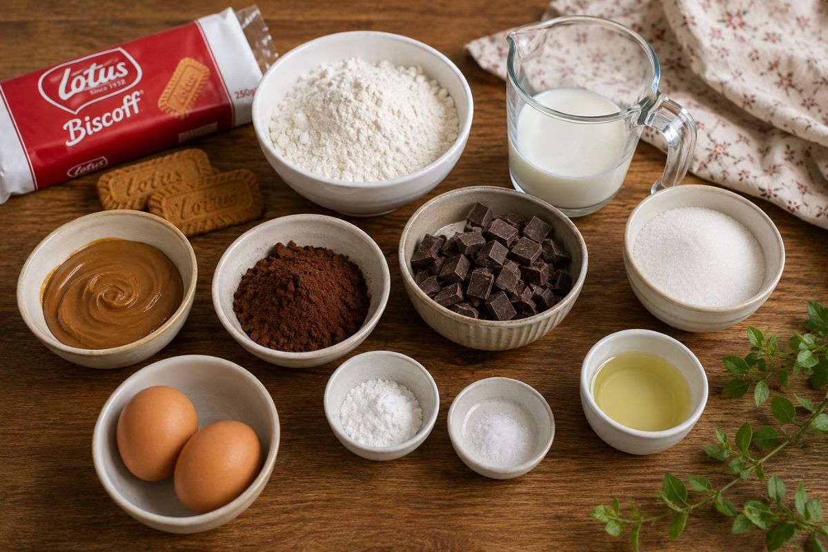 Muffin al cacao con cuore Lotus Biscoff in friggitrice ad aria ingredienti Muffin al cacao con cuore Lotus Biscoff in friggitrice ad aria, ingredienti