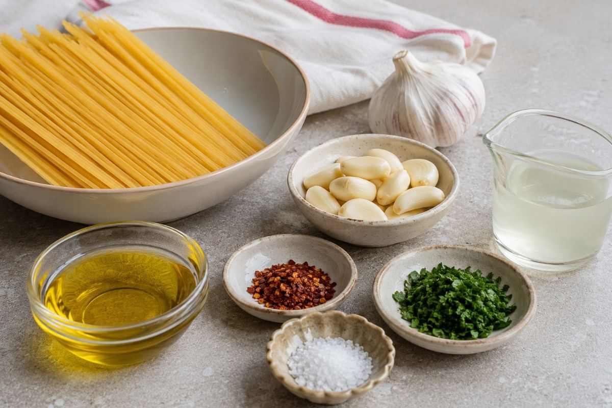 Spaghettoni con crema daglio dolce e peperoncino ingredienti Spaghettoni con crema d’aglio dolce e peperoncino, ingredienti