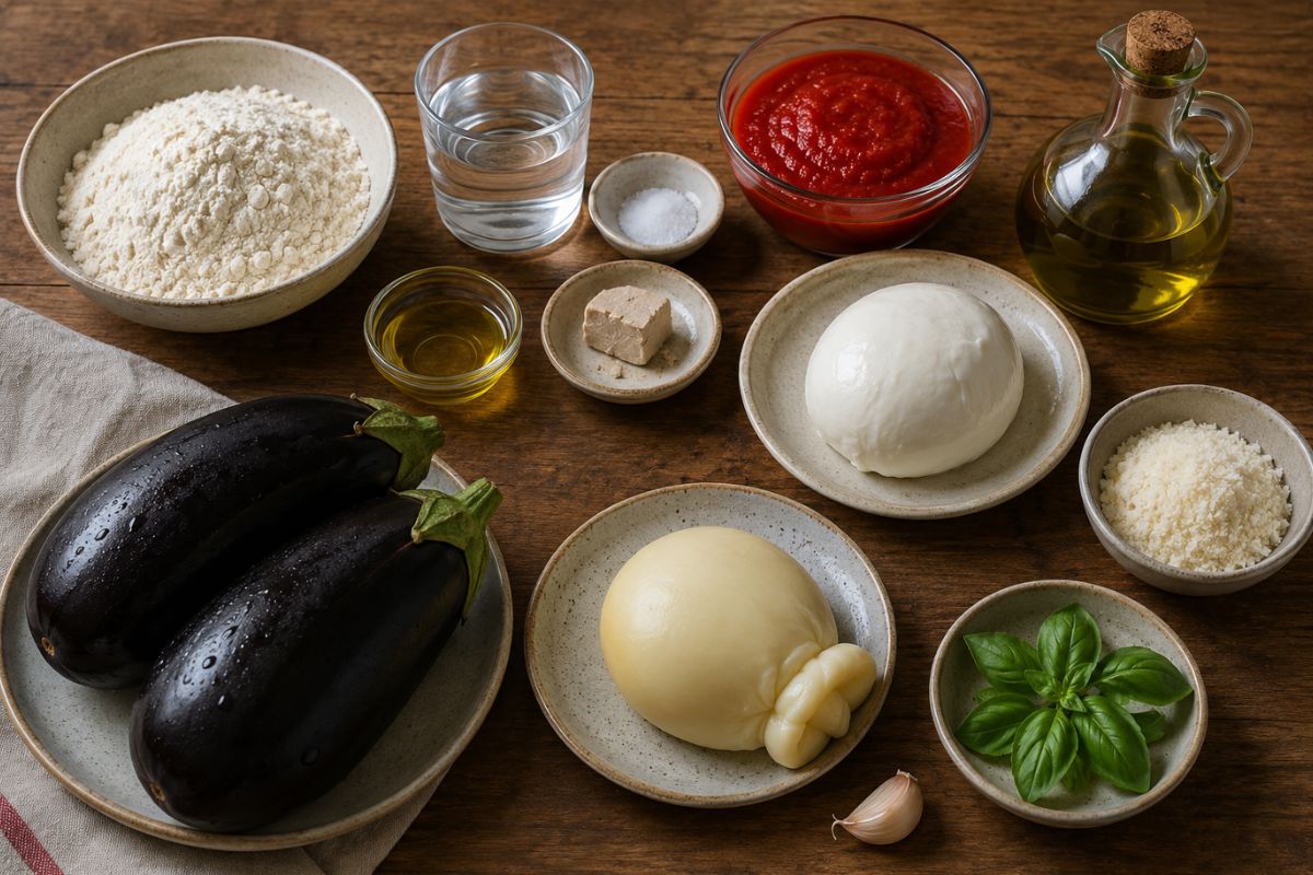 Tarte tatin di melanzane alla parmigiana ingredienti Tarte tatin di melanzane alla parmigiana, ingredienti
