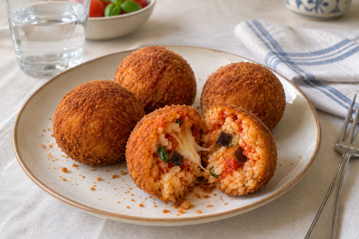 Arancini alla Norma con melanzane e scamorza