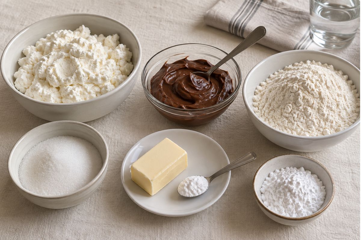 Biscotti alla ricotta con cuore di Nutella ingredienti Biscotti alla ricotta con cuore di Nutella, ingredienti