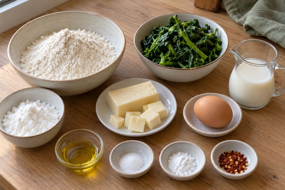 Calzoncini con friarielli e formaggio filante, ingredienti