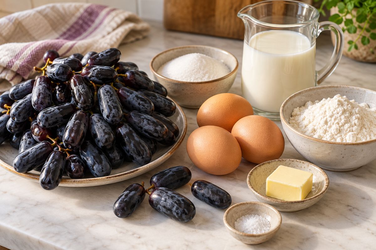 Clafoutis alluva ingredienti Clafoutis all’uva, ingredienti