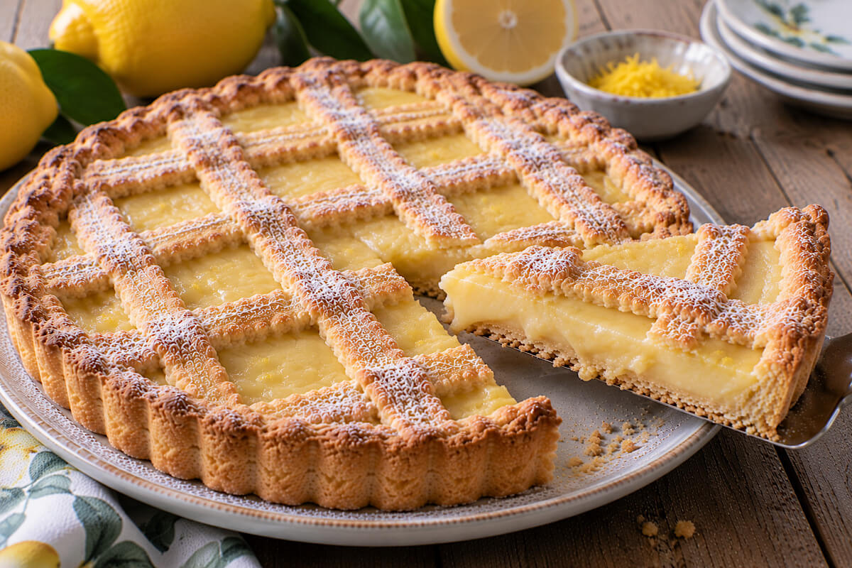 Crostata con crema al limone all'acqua