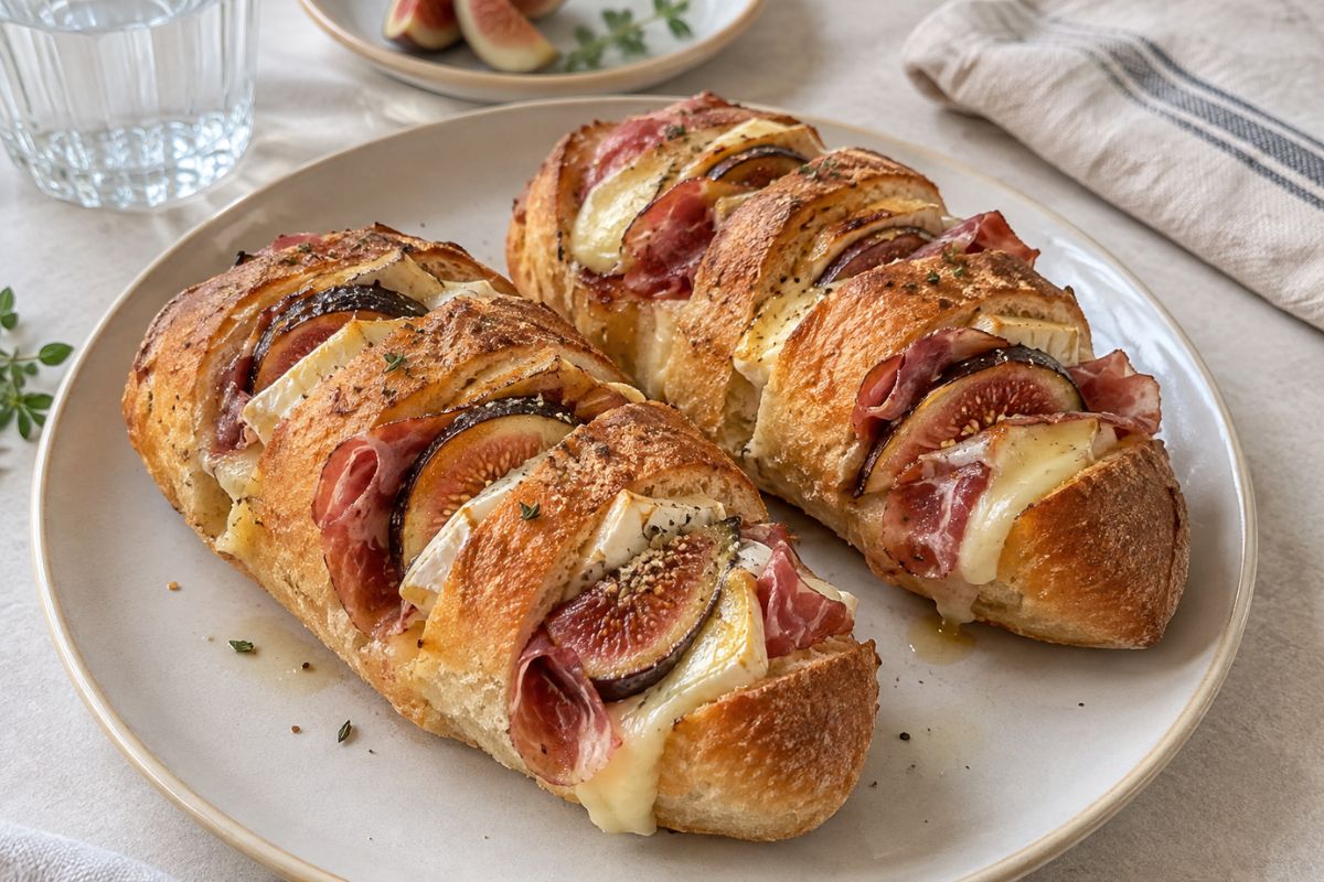 Filoncini ripieni con fichi, brie e coppa in friggitrice ad aria