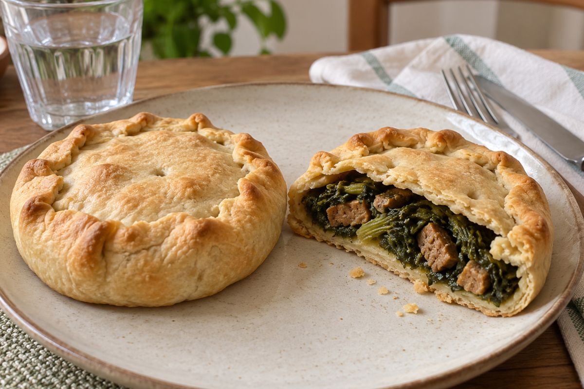 Mini torte salate in friggitrice ad aria con friarielli
