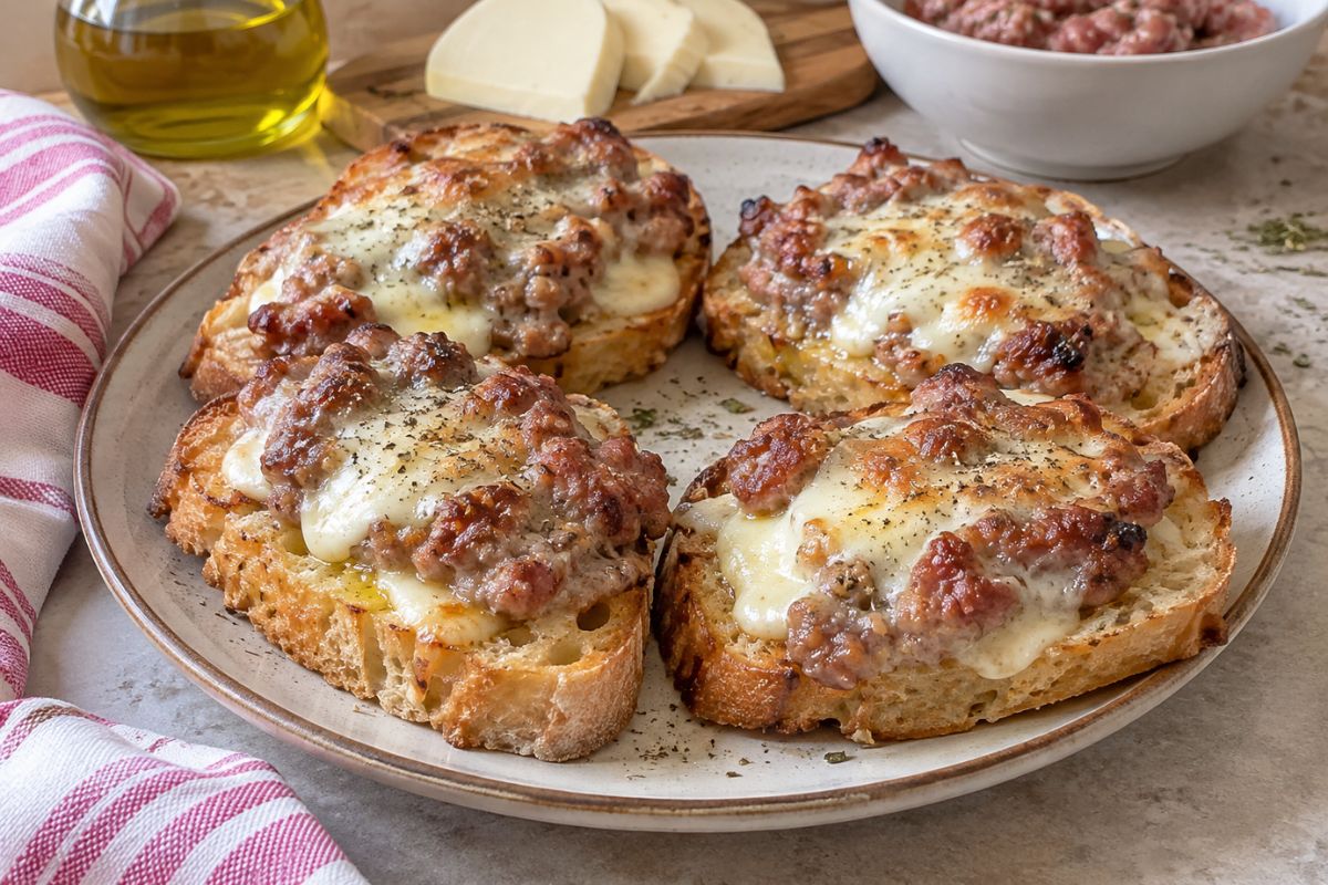 Pane con salsiccia e provola in friggitrice ad aria