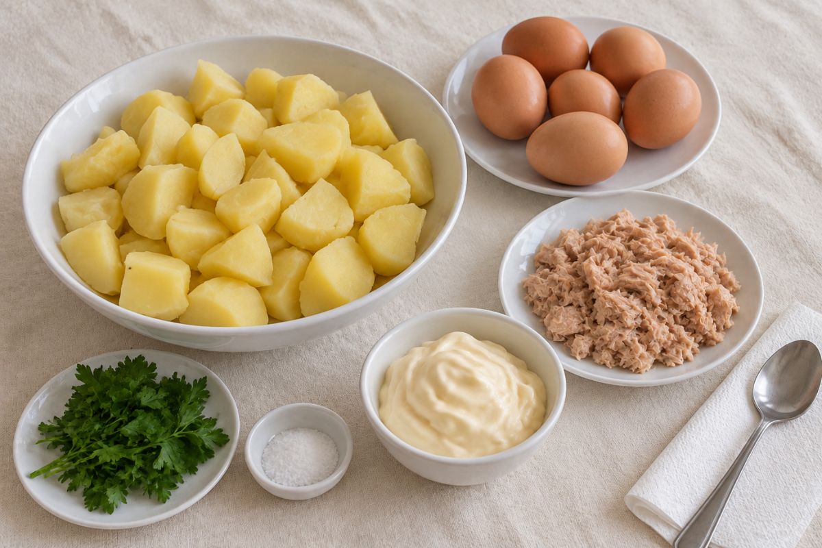 Patate e uova con salsa tonnata al Bimby, ingredienti
